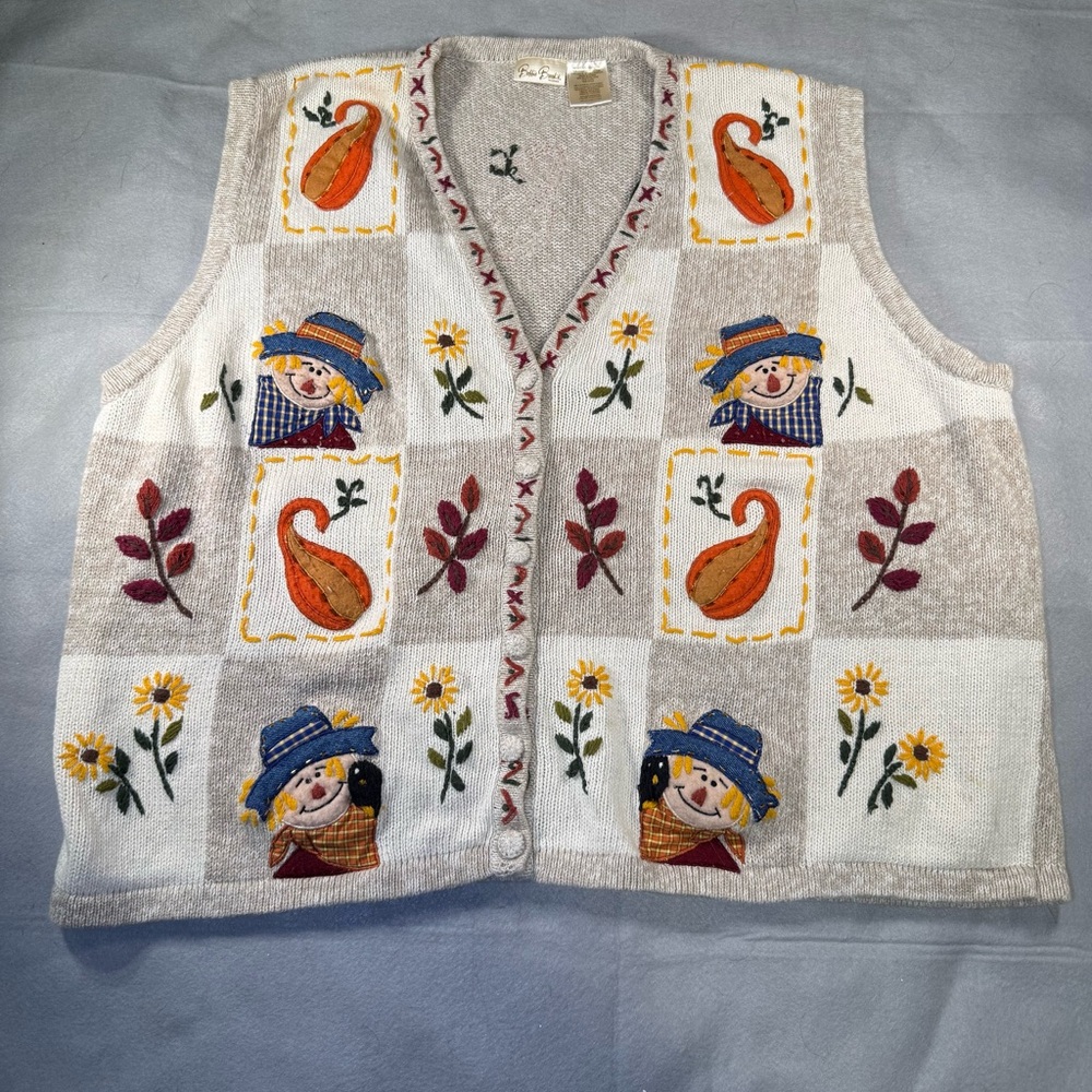 Vintage Bobbie Brooks Patchwork Knit Vest